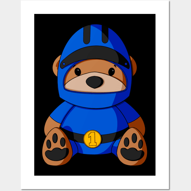 Racer Teddy Bear Wall Art by Alisha Ober Designs